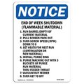 Signmission OSHA Notice Sign, 5" Height, End Of Week Shutdown (Flammable Sign, Portrait, 10PK OS-NS-D-35-V-12040-10PK